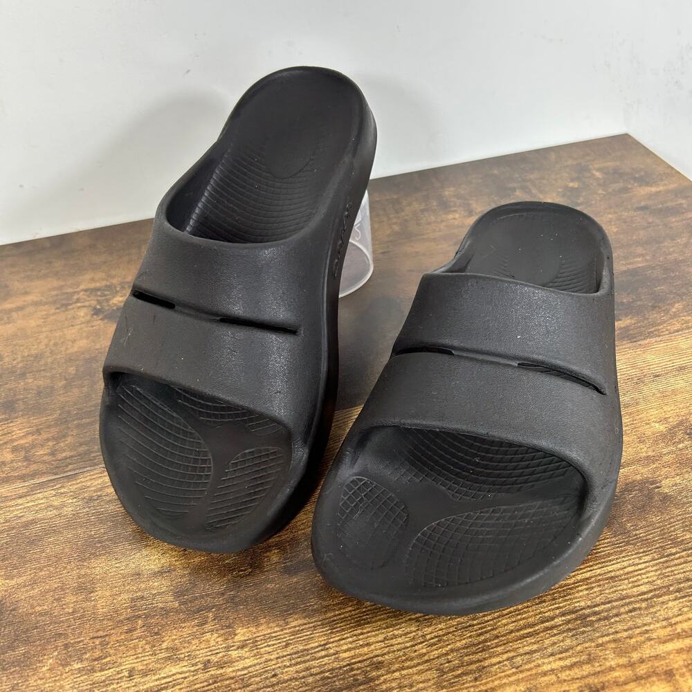 OOFOS OOahh Slide Sandal Recovery Spa Pool Comfort Slate Gray Womens 10 / Mens 8
